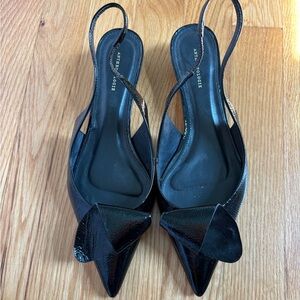 Black Kitten Heel Slingbacks